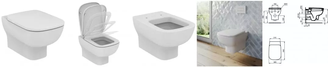 Подвесной унитаз «Ideal Standard» Esedra T281401 (Esedra T318101) белый с сиденьем дюропласт с микролифтом белое Подвесной унитаз «Ideal Standard» Esedra T281401 (Esedra T318101) белый с сиденьем дюропласт с микролифтом белое