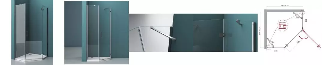 Душевой угол-ограждение «Belbagno» KRAFT-P-1-100-C-Cr-R 100/100 прозрачный/хром многоугольный без поддона правый Душевой угол-ограждение «Belbagno» KRAFT-P-1-100-C-Cr-R 100/100 прозрачный/хром многоугольный без поддона правый