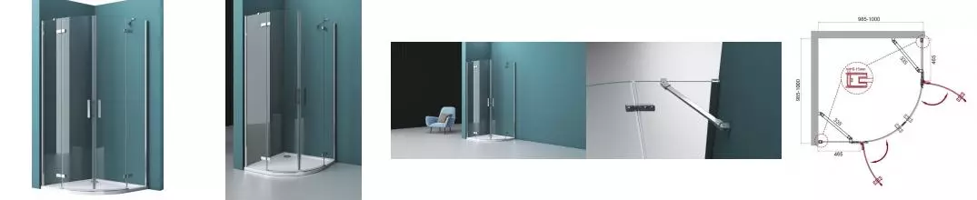 Душевой угол-ограждение «Belbagno» KRAFT-R-2-100-C-Cr 100/100 прозрачный/хром четверть круга без поддона Душевой угол-ограждение «Belbagno» KRAFT-R-2-100-C-Cr 100/100 прозрачный/хром четверть круга без поддона