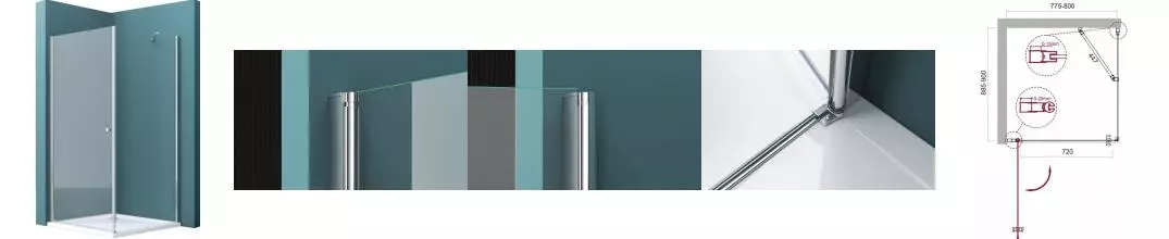 Душевой угол-ограждение «Belbagno» ETNA-AH-1-80/90-C-Cr 80/90 прозрачный/хром прямоугольный без поддона универсальный Душевой угол-ограждение «Belbagno» ETNA-AH-1-80/90-C-Cr 80/90 прозрачный/хром прямоугольный без поддона универсальный