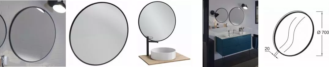 Зеркало «Jacob Delafon» Odeon Rive Gauche EB1177-S14 70/70 без света чёрный сатин лак