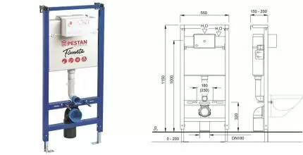 Инсталляция для унитаза «Pestan» Fluenta 40006356 Инсталляция для унитаза «Pestan» Fluenta 40006356