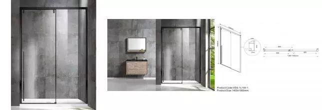 Душевая дверь «Vincea» Lugano VDS-1L140CLB-1 140/195 прозрачная/чёрная универсальная Душевая дверь «Vincea» Lugano VDS-1L140CLB-1 140/195 прозрачная/чёрная универсальная