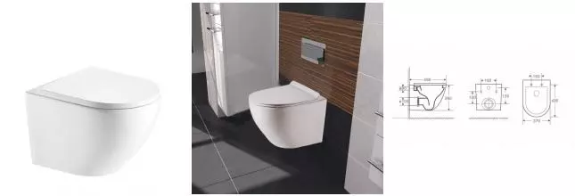 Подвесной унитаз безободковый «Azario» Grado AZ-0046 белый с сиденьем дюропласт с микролифтом белое