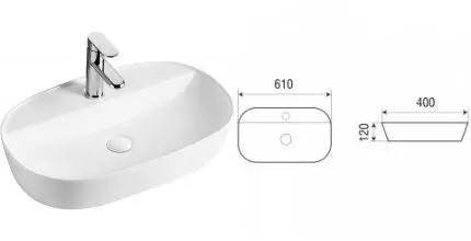 Раковина «Azario» 61/40 AZ-2203 фарфоровая белая Раковина «Azario» 61/40 AZ-2203 фарфоровая белая