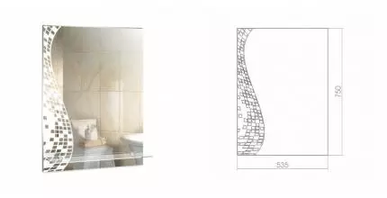 Зеркало «Loranto» Пиксели 50 без света с рисунком