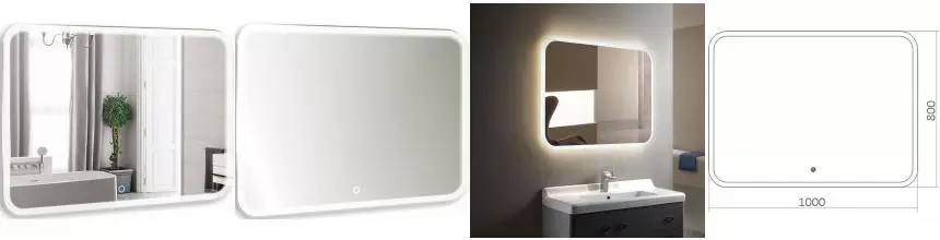 Зеркало «Azario» Стив 100 +Bluetooth с подсветкой Зеркало «Azario» Стив 100 +Bluetooth с подсветкой