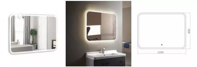 Зеркало «Azario» Стив 120 с подсветкой