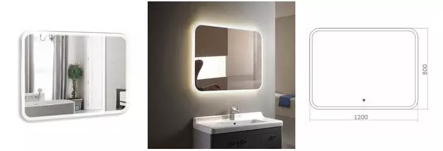 Зеркало «Azario» Стив 120 +Bluetooth с подсветкой Зеркало «Azario» Стив 120 +Bluetooth с подсветкой