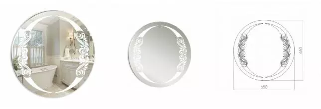 Зеркало «Loranto» Санторини D65 без света пескоструйный рисунок