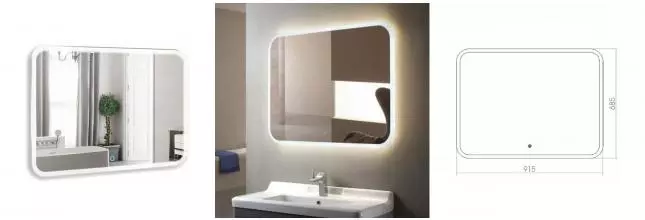 Зеркало «Azario» Стив 91,5 +Bluetooth с подсветкой