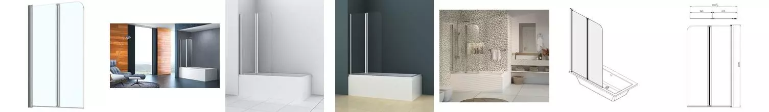 Шторка на ванну стеклянная «Azario» Boston 141 80/140 прозрачная универсальная Шторка на ванну стеклянная «Azario» Boston 141 80/140 прозрачная универсальная