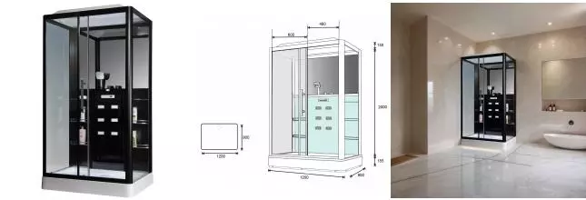 Душевая кабина «Loranto» Selak CS 127-3A 120/90 низкий поддон прозрачная/чёрная с гидромассажем с электрикой левая Душевая кабина «Loranto» Selak CS 127-3A 120/90 низкий поддон прозрачная/чёрная с гидромассажем с электрикой левая