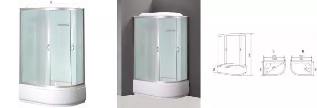 Душевая кабина «Loranto» CS-66120F 120/80 высокий поддон матовая/хром левая Душевая кабина «Loranto» CS-66120F 120/80 высокий поддон матовая/хром левая