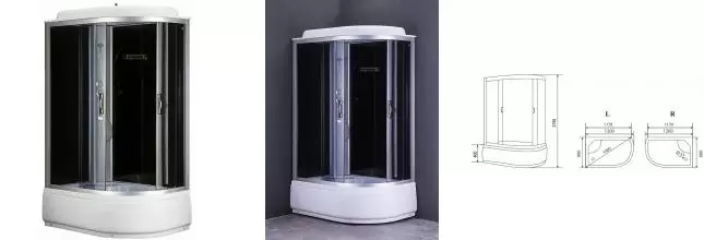 Душевая кабина «Loranto» CS-66120G 120/80 высокий поддон тонированная/хром левая Душевая кабина «Loranto» CS-66120G 120/80 высокий поддон тонированная/хром левая
