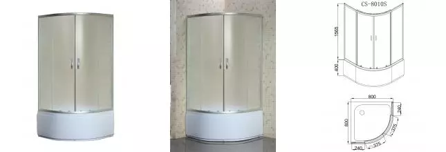 Душевой угол-ограждение «Loranto» Sunway CS-8010S 80/80 четверть круга матовый/сатин с поддоном Душевой угол-ограждение «Loranto» Sunway CS-8010S 80/80 четверть круга матовый/сатин с поддоном