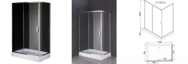 Душевой угол-ограждение «Loranto» Sunway CS-8021S (CS-8706) 120/80 прямоугольный матовый/хром с поддоном Душевой угол-ограждение «Loranto» Sunway CS-8021S (CS-8706) 120/80 прямоугольный матовый/хром с поддоном