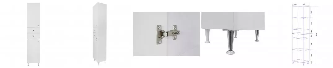 Пенал «Loranto» Моника 40 белый левый Пенал «Loranto» Моника 40 белый левый