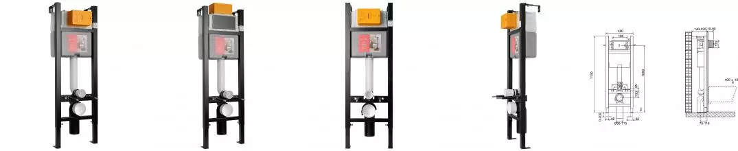 E33131RU-NF Система инсталляции на 3/6L 400 мм · Jacob Delafon, E33131RU-NF