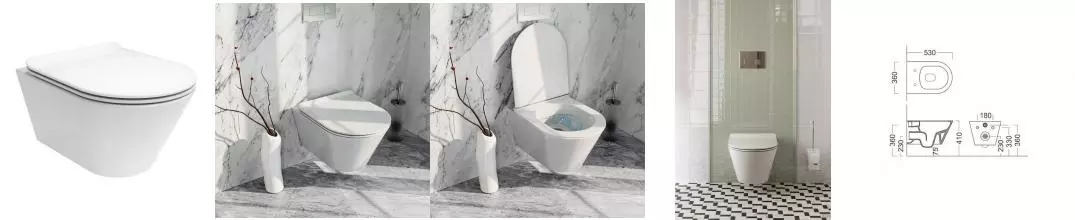 Подвесной унитаз безободковый «Kerama Marazzi» Plaza Modern (PLMR.seat.02\WHT) белый с сиденьем дюропласт с микролифтом белое