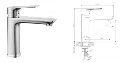 Смеситель для раковины «Rossinka» RS27-13 хром