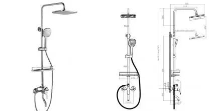 Душевая система «Rossinka» RS29-46 хром