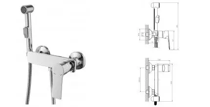 Смеситель с гигиеническим душем «Rossinka» RS27-52 хром