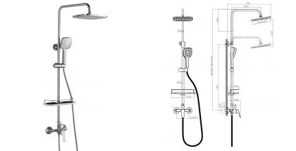 Душевая система «Rossinka» RS29-45 хром Душевая система «Rossinka» RS29-45 хром