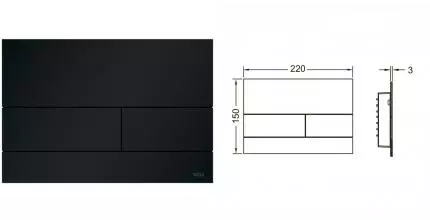 Кнопка смыва «TECE» Square 9240833 черная матовая