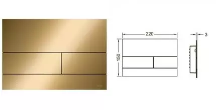 Кнопка смыва «TECE» Square 9240839 золото глянец Кнопка смыва «TECE» Square 9240839 золото глянец