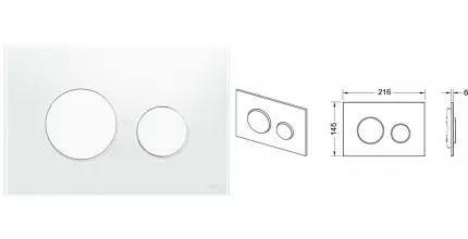Кнопка смыва «TECE» TECEloop 9240650 стекло белое Кнопка смыва «TECE» TECEloop 9240650 стекло белое
