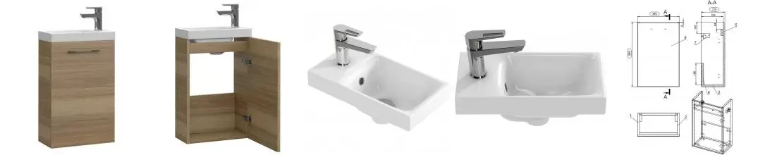 Тумба с раковиной «Cersanit» Lara 40 (Moduo 40) подвесная орех универсальная