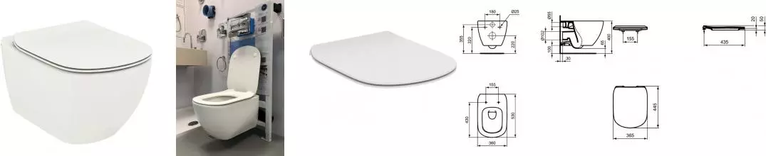 Подвесной унитаз «Ideal Standard» Tesi Silk White T0079V1 (T352801) белый с сиденьем дюропласт белое Подвесной унитаз «Ideal Standard» Tesi Silk White T0079V1 (T352801) белый с сиденьем дюропласт белое
