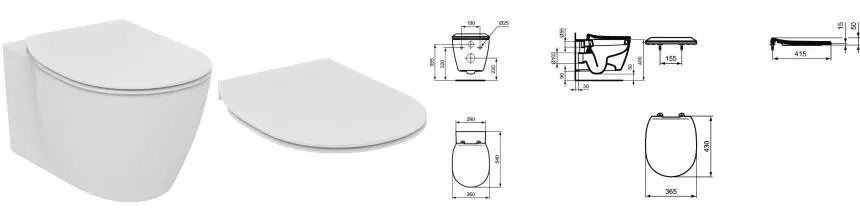 Подвесной унитаз «Ideal Standard» Connect E771801 (E772401) белый с сиденьем дюропласт с микролифтом белое Подвесной унитаз «Ideal Standard» Connect E771801 (E772401) белый с сиденьем дюропласт с микролифтом белое