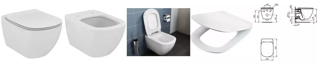 Подвесной унитаз безободковый «Ideal Standard» Tesi T007901 (T352801) белый с сиденьем дюропласт белое Подвесной унитаз безободковый «Ideal Standard» Tesi T007901 (T352801) белый с сиденьем дюропласт белое