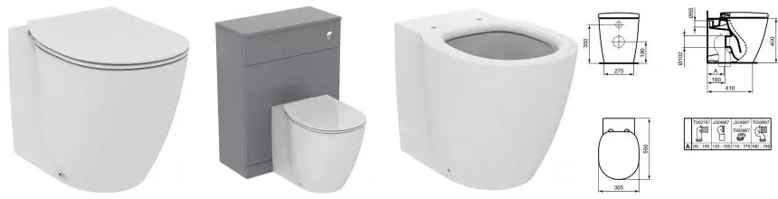 Приставной унитаз безободковый «Ideal Standard» Connect AquaBlade E052401 (E772301) белый с сиденьем дюропласт белое Приставной унитаз безободковый «Ideal Standard» Connect AquaBlade E052401 (E772301) белый с сиденьем дюропласт белое