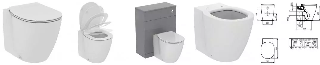 Приставной унитаз безободковый «Ideal Standard» Connect AquaBlade E052401 (E772401) белый с сиденьем дюропласт с микролифтом белое Приставной унитаз безободковый «Ideal Standard» Connect AquaBlade E052401 (E772401) белый с сиденьем дюропласт с микролифтом белое