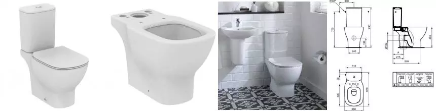Унитаз компакт безободковый «Ideal Standard» Tesi AquaBlade T008701/T356801 (T352801) белый с сиденьем дюропласт белое Унитаз компакт безободковый «Ideal Standard» Tesi AquaBlade T008701/T356801 (T352801) белый с сиденьем дюропласт белое