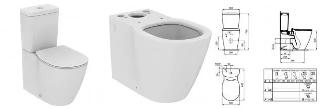 Унитаз компакт безободковый «Ideal Standard» Connect AquaBlade E039701/E797001 (E772401) белый с сиденьем дюропласт с микролифтом белое Унитаз компакт безободковый «Ideal Standard» Connect AquaBlade E039701/E797001 (E772401) белый с сиденьем дюропласт с микролифтом белое