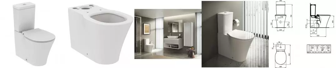 Унитаз компакт безободковый «Ideal Standard» Connect Air AquaBlade E013701/E073401 (E036501) белый с сиденьем дюропласт белое Унитаз компакт безободковый «Ideal Standard» Connect Air AquaBlade E013701/E073401 (E036501) белый с сиденьем дюропласт белое