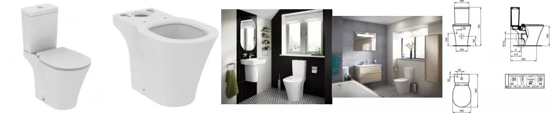 Унитаз компакт безободковый «Ideal Standard» Connect Air AquaBlade E009701/E073401 (E036501) белый с сиденьем дюропласт белое Унитаз компакт безободковый «Ideal Standard» Connect Air AquaBlade E009701/E073401 (E036501) белый с сиденьем дюропласт белое