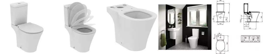 Унитаз компакт безободковый «Ideal Standard» Connect Air AquaBlade E009701/E073401 (E036601) белый с сиденьем дюропласт с микролифтом белое Унитаз компакт безободковый «Ideal Standard» Connect Air AquaBlade E009701/E073401 (E036601) белый с сиденьем дюропласт с микролифтом белое