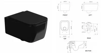 BRIO унитаз подвесн nero/lucido BRWCSO002 безободковый · Brio, GSG, BRWCSO002