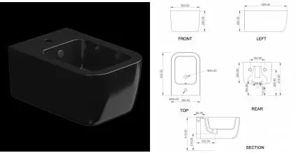 BRIO биде подвесн nero/lucido BRBISO002 · Brio, GSG, BRBISO002