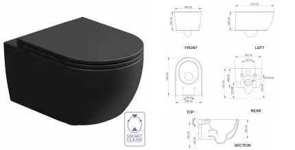 LIKE унитаз подвесн nero/matt LKWCSO003 безободковый · Like, GSG, LKWCSO003