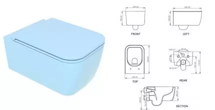 Подвесной унитаз безободковый «GSG» Brio BRWCSO023 (BRCOPRSLTICR023) Sky matt с сиденьем с микролифтом Подвесной унитаз безободковый «GSG» Brio BRWCSO023 (BRCOPRSLTICR023) Sky matt с сиденьем с микролифтом