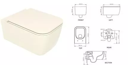 Подвесной унитаз безободковый «GSG» Brio BRWCSO013 (BRCOPRSLTICR013) Pergamon lucido с сиденьем с микролифтом