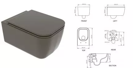 Подвесной унитаз безободковый «GSG» Brio BRWCSO018 (BRCOPRSLTICR018) Caffe matt с сиденьем с микролифтом Подвесной унитаз безободковый «GSG» Brio BRWCSO018 (BRCOPRSLTICR018) Caffe matt с сиденьем с микролифтом
