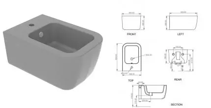 Подвесное биде «GSG» Brio BRBISO020 Cemento matt