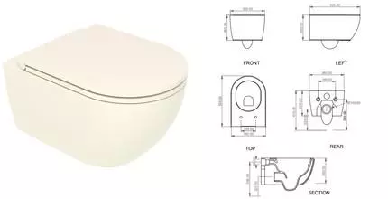 Подвесной унитаз безободковый «GSG» Like LKWCSO013 (LKCOPRSLTICR013) Pergamon lucido с сиденьем с микролифтом